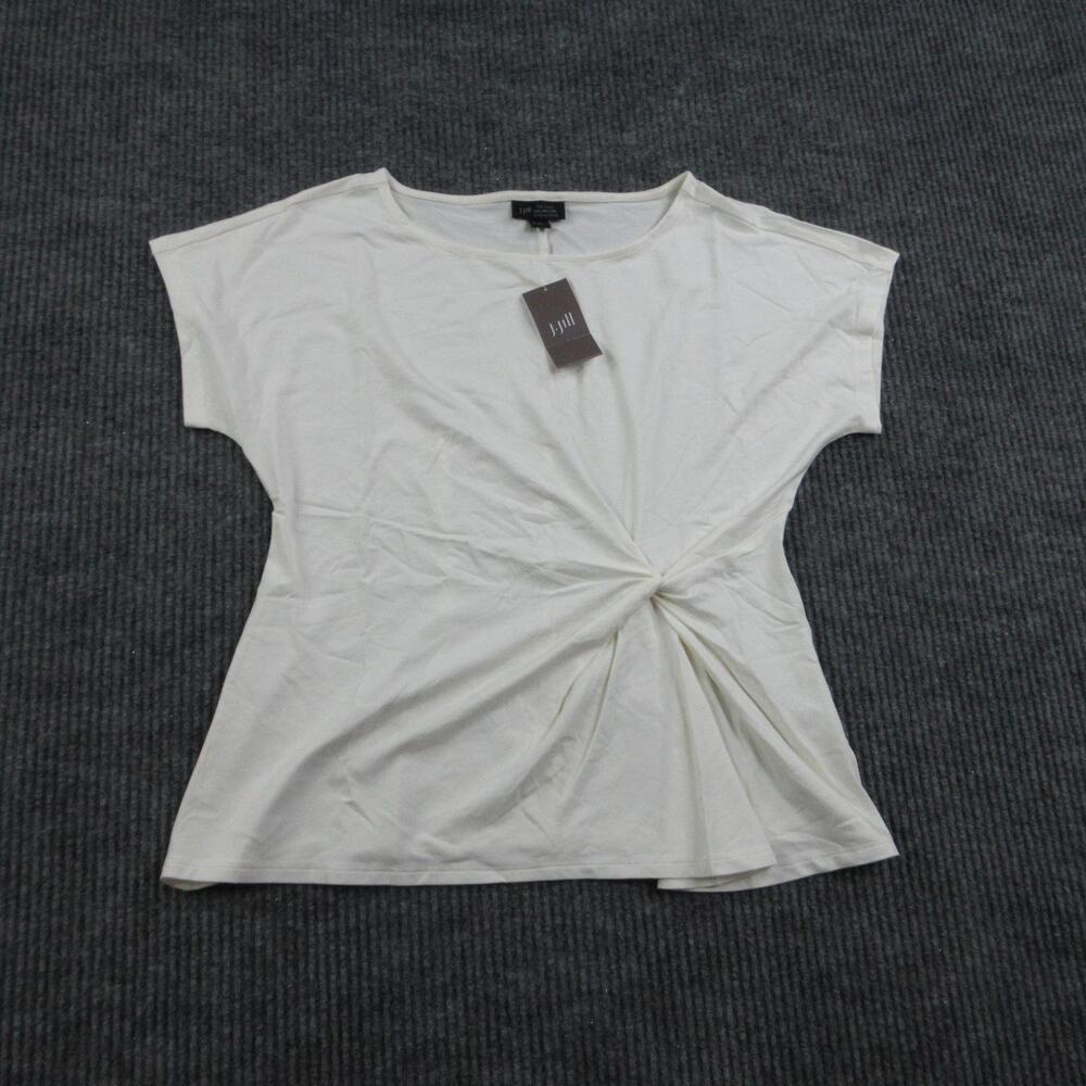 J. Jill Shirt Womens XS White Jersey Dolman Sleeve Round Neck Tunic Relaxed NWT